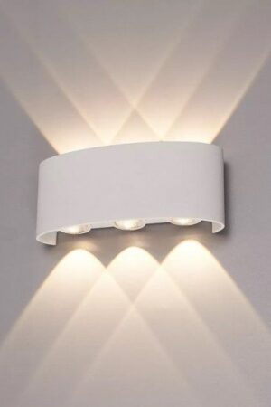 Arandela Led Meia Lua Parede 6w Branco Quente Bivolt