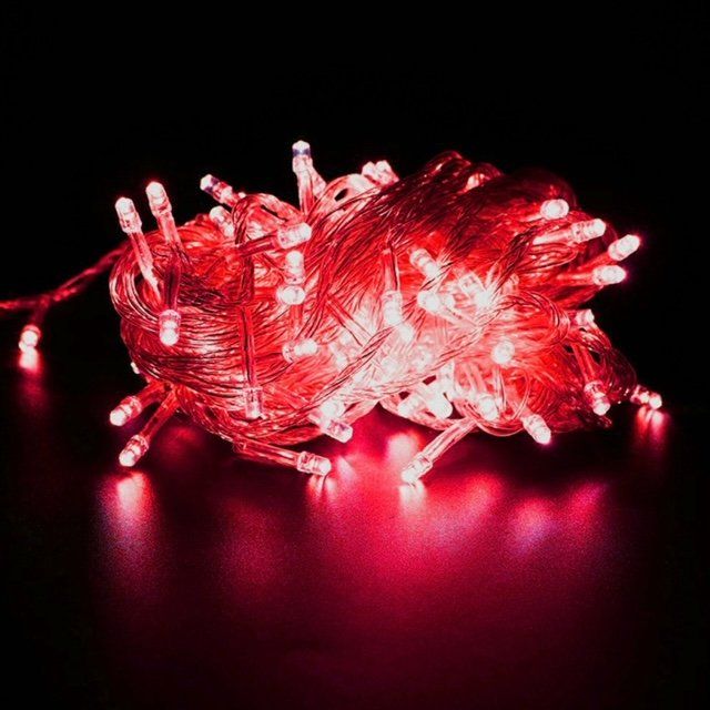 KIT com 10 unidades de Pisca-Pisca LEDS Vermelho 100 LEDS 110V Função