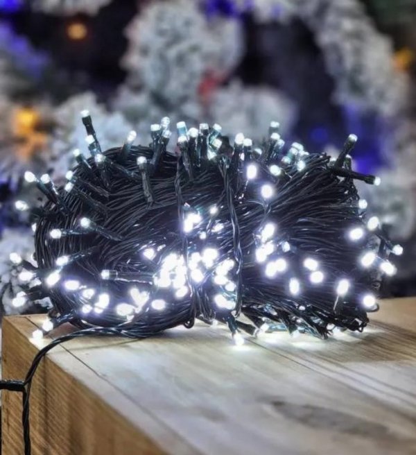 KIT com 5 unidades de Pisca-Pisca LEDS Branco Frio 100 LEDS 110V Função - Imagem 2