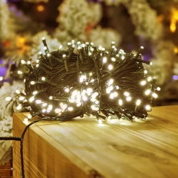 KIT com 5 unidades de Pisca-Pisca LEDS Branco Quente 100 LEDS 110V Função - Imagem 3