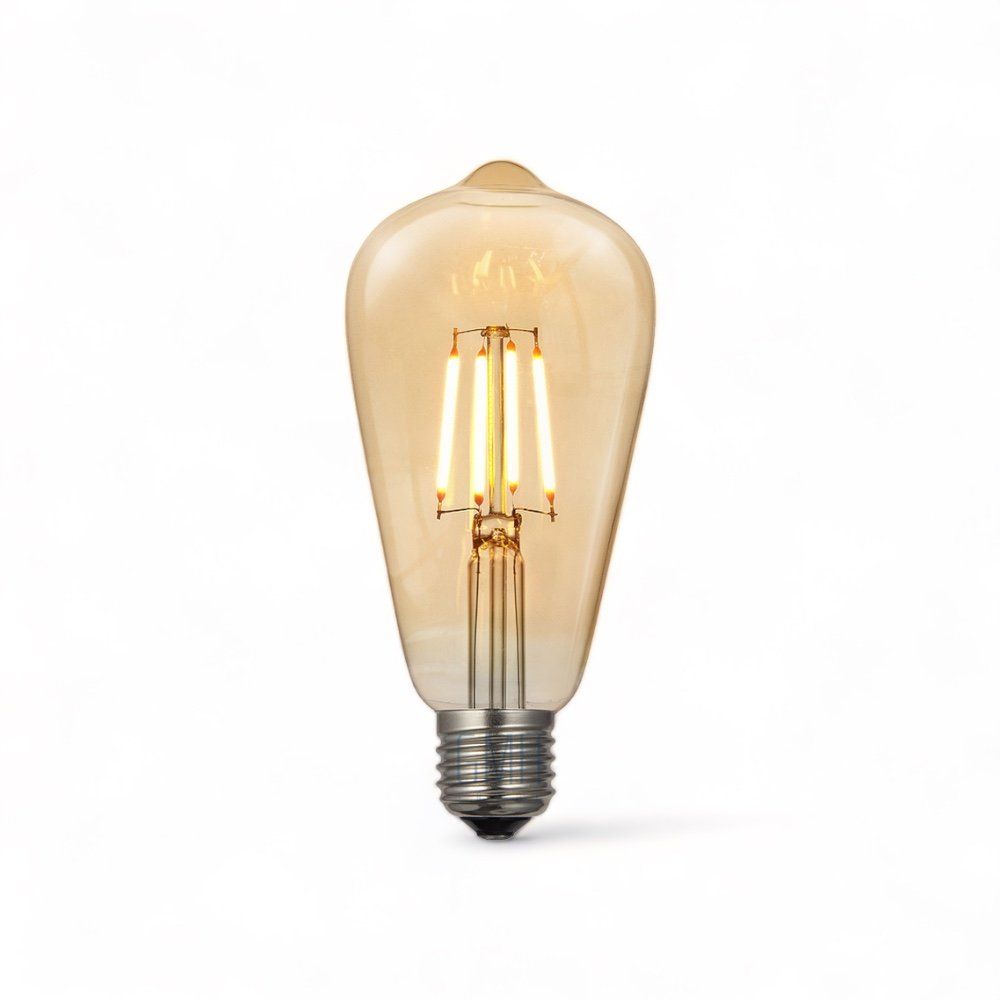 Lâmpada LED Bulbo Filamento ST64 4W Âmbar 2200K