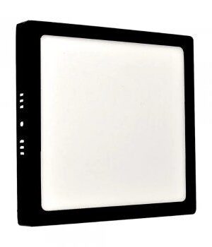Luminária Plafon 18W LED Quadrado Sobrepor 3000K Preto