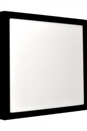 Luminária Plafon 25W LED Quadrado Sobrepor 3000K Preto