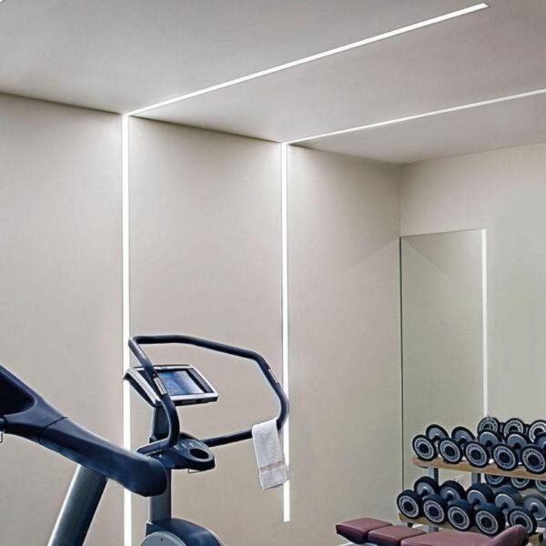 Perfil de LED Embutir Slim 2 Metros 24x7mm Prata - Imagem 2