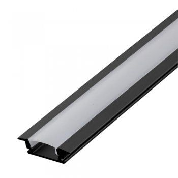 Perfil de LED Embutir Slim 2 Metros 24x7mm Preto - Imagem 2
