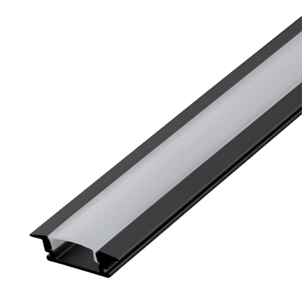 Perfil de LED Embutir Slim 2 Metros 24x7mm Preto - Imagem 3