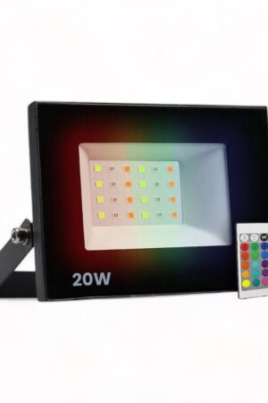 Refletor LED SMD 20W RGB Com Controle