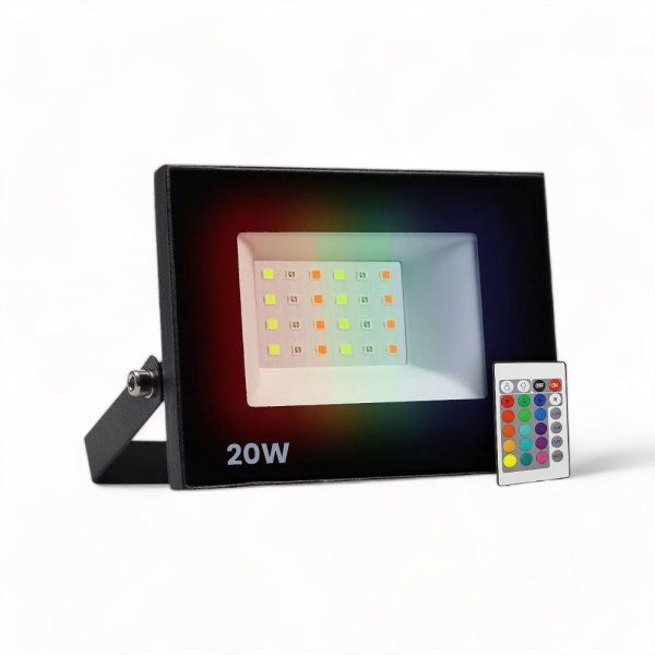 Refletor LED SMD 20W RGB Com Controle - Imagem 3