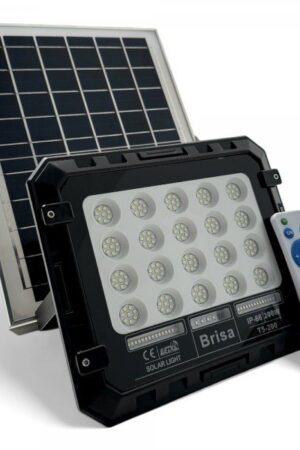 Refletor LED Solar com Controle 200w Auto Recarregável 6500k IP67