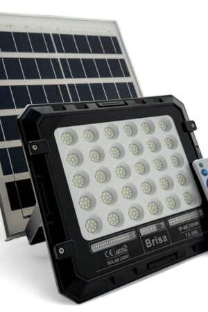 Refletor LED Solar com Controle 300w Auto Recarregável 6500k IP67