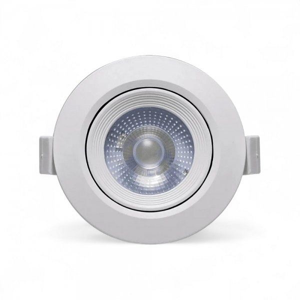 Spot Led Embutir 5w Direcionável Redondo 6500k Branco Frio Bivolt