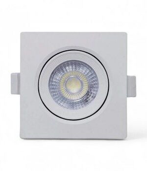 Spot LED Embutir 7W Direcionável Quadrado Branco Quente 3000K Bivolt